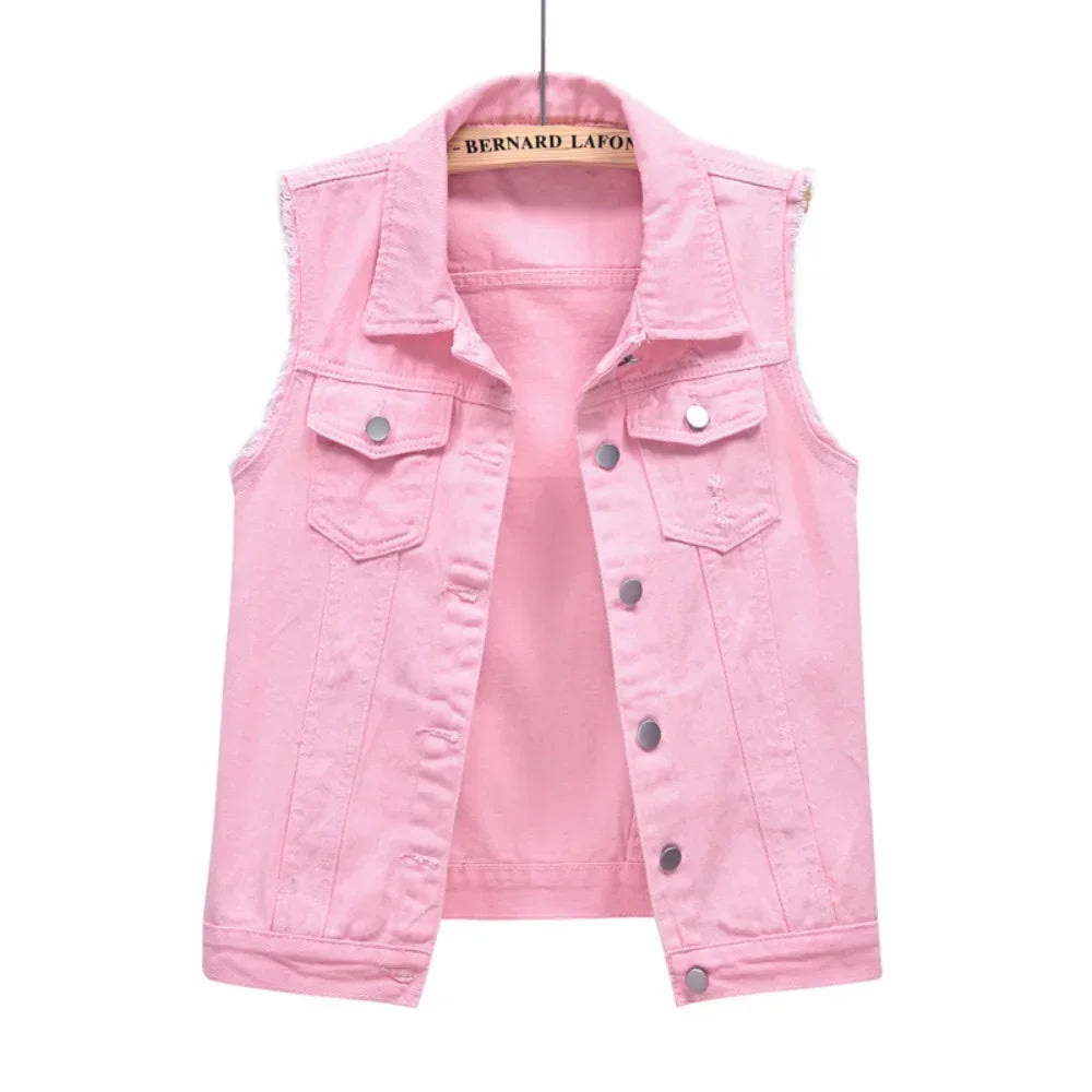 Denim Vest for Women Casual Jacket Spring Streetwear Autumn Coat Fashionable Vintage Women Clothing Milanni Fashion