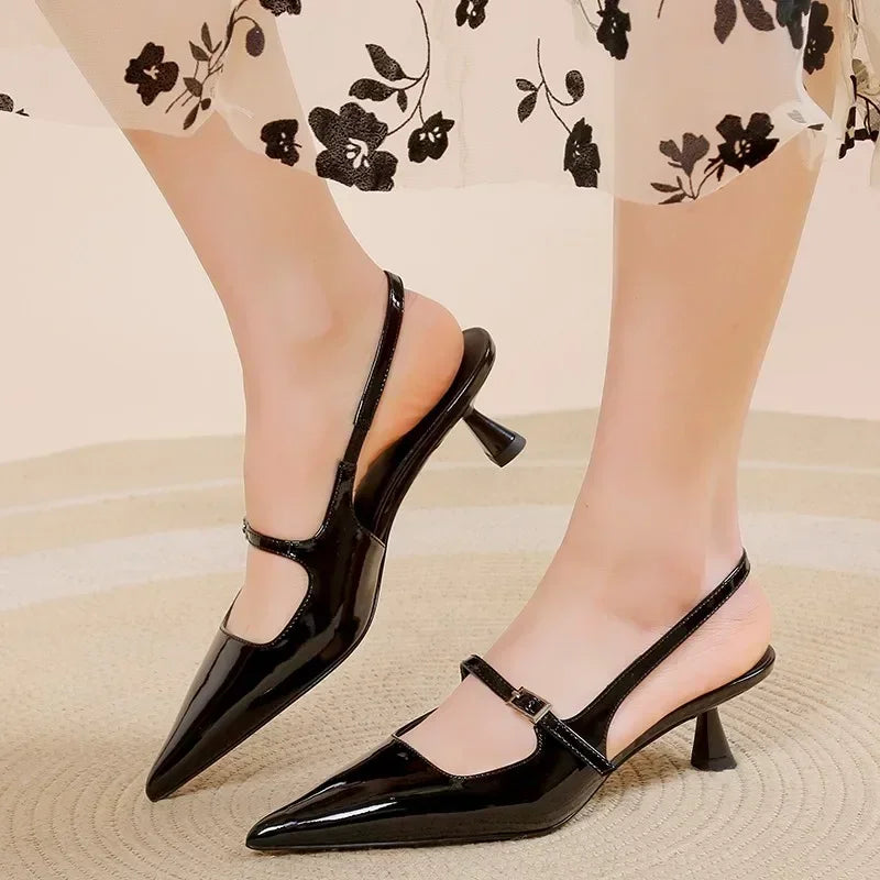 Women High Heels Low-heeled Shoes Comfort New Stiletto Shoes  Milanni Fashion   