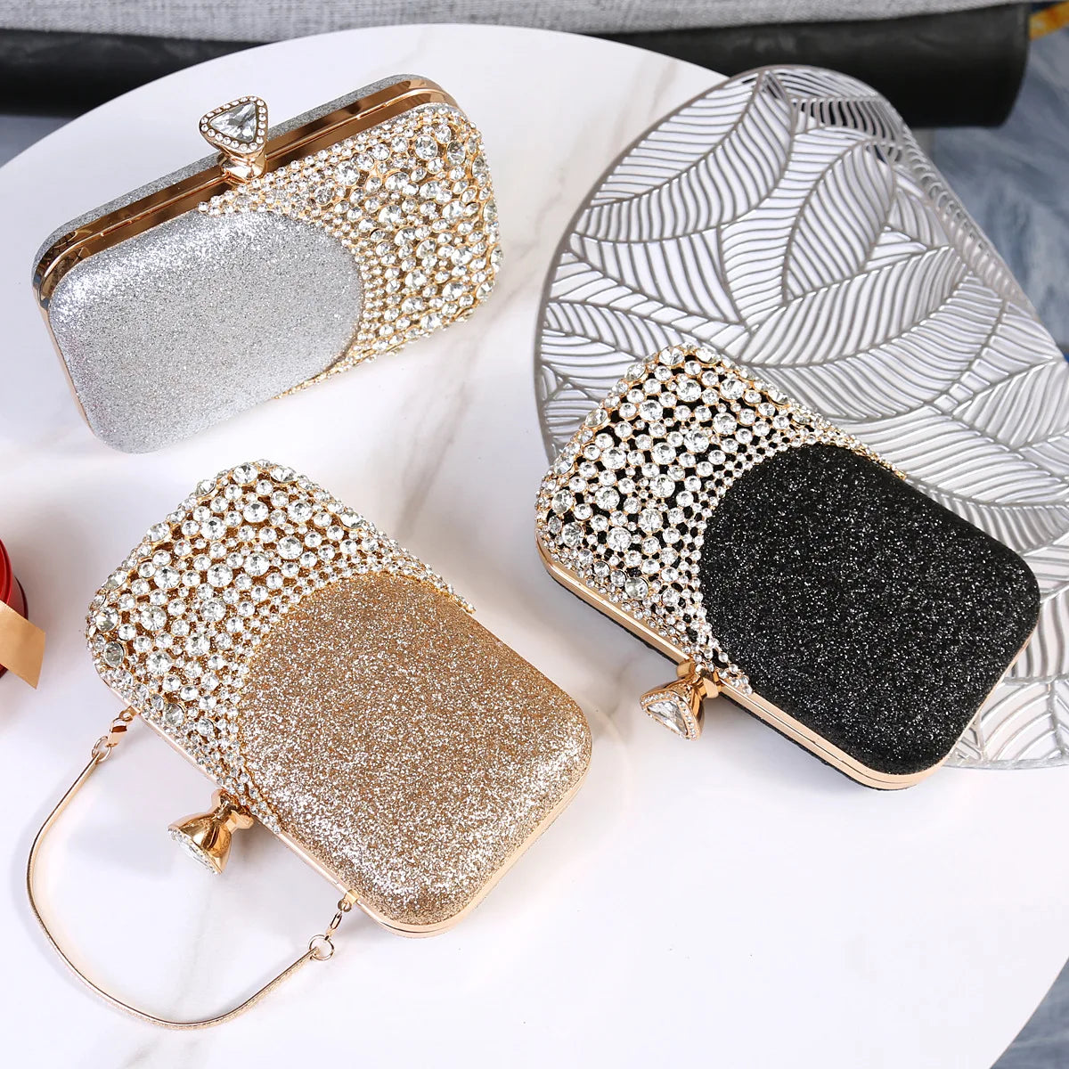 Rhinestone Hollow Out Crystal Evening Bag Luxury Party Clutch Purse Women Fashion Handbag Milanni Fashion