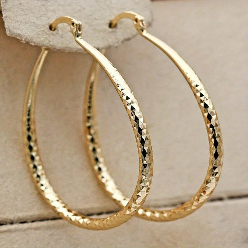 Trendy Gold-Plated Copper Hoop Earrings Hip Hop Fashion for Women & Girls Party Accessory Milanni Fashion