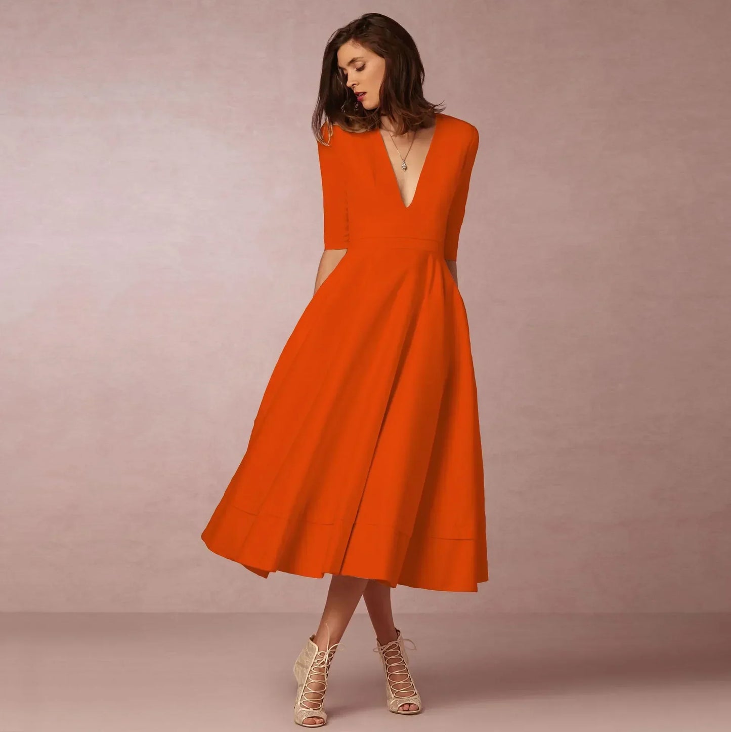 Bettina | Women's Elegant Flowing Midi Dress