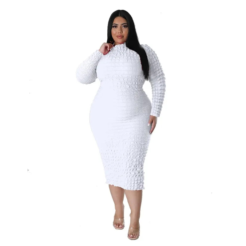 Long Sleeve Solid Color Bodycon Female Sexy Long Dress  Milanni Fashion   