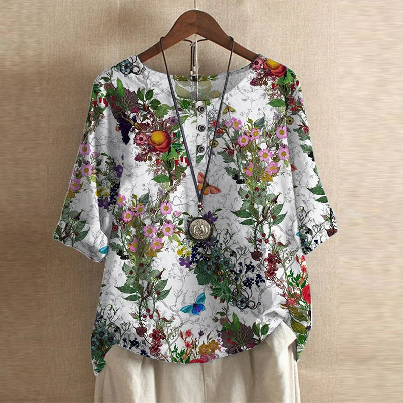 Silvana | Breathable Relaxed Floral Women's Blouse