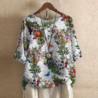 Silvana | Breathable Relaxed Floral Women's Blouse