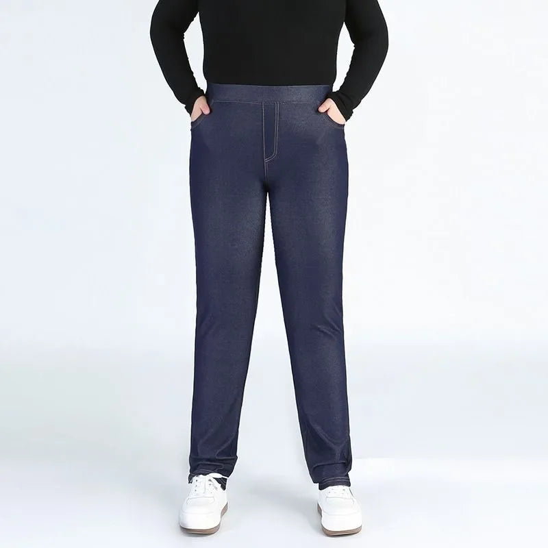 Pencil Jeans Plus Size Slim Fit Denim Pants High Waisted Trousers Oversized Stretchy Women's Trousers Milanni Fashion