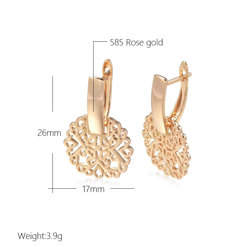 Luxury Glossy Geometric Texture Gold Earrings Vintage Dangle Earrings for Elegant Style Milanni Fashion