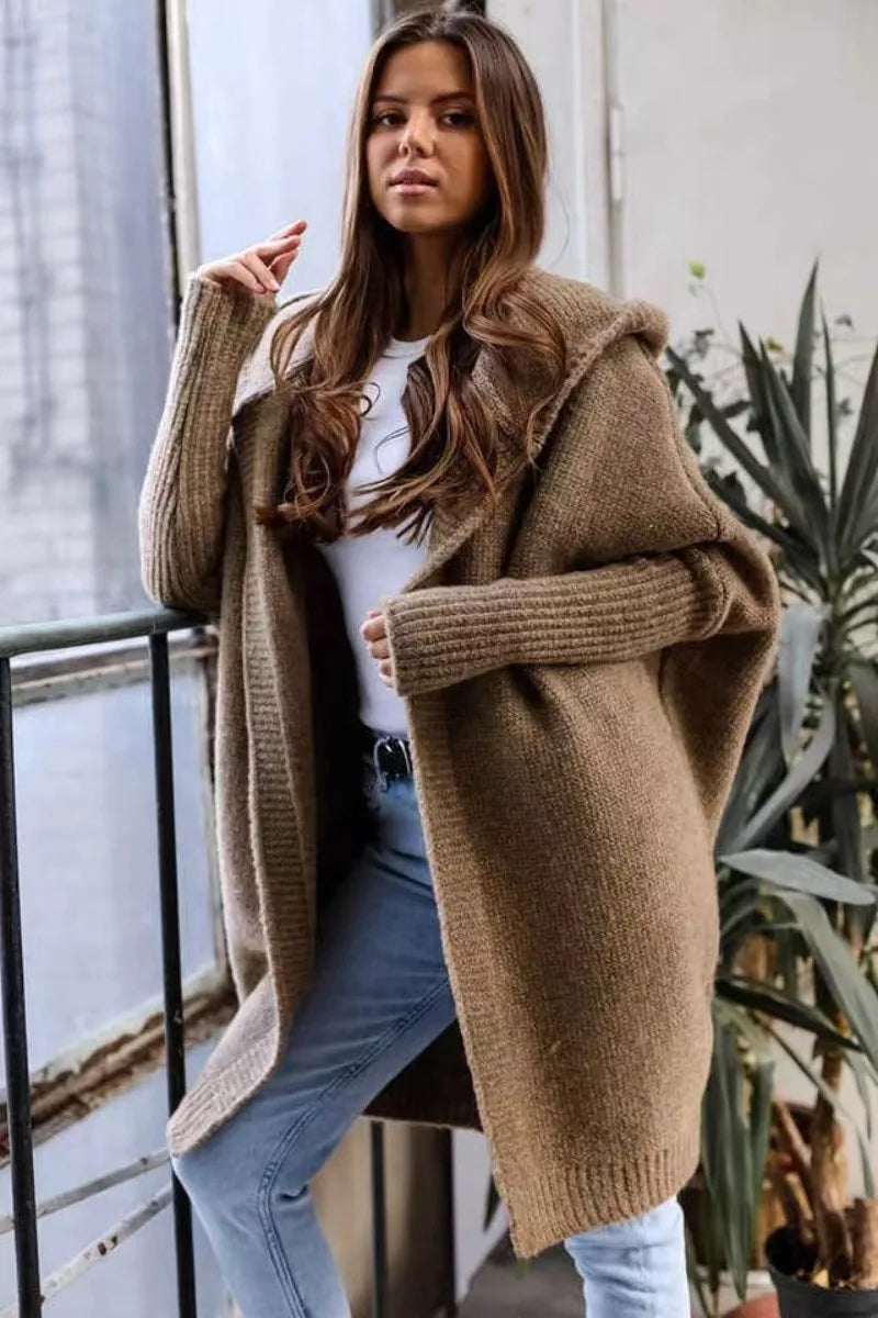 2024 Autumn Winter Cozy Chic Hooded Cardigan Women's Casual Knit Sweater  Milanni Fashion   