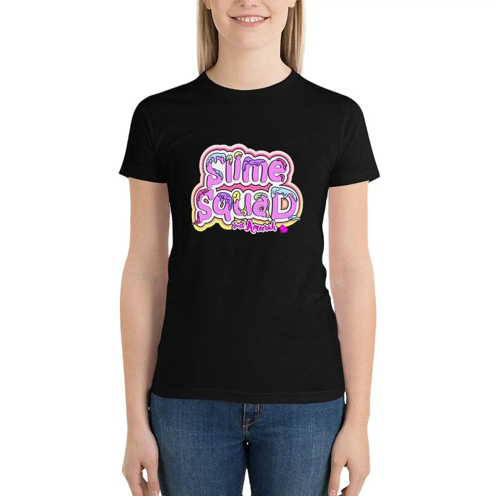 Slime Squad Just Ameerah Merch T-Shirt Blouse Animal Print Shirt for Girls Graphic Tees Top Milanni Fashion