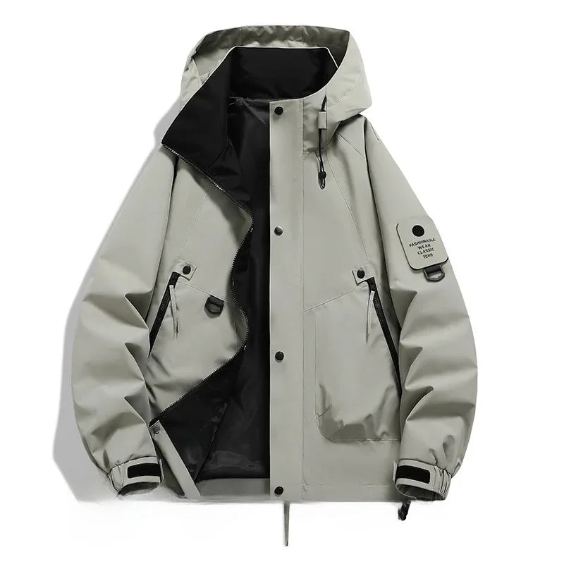 Carl | Men's Utility Jacket with Hood and Front Zipper