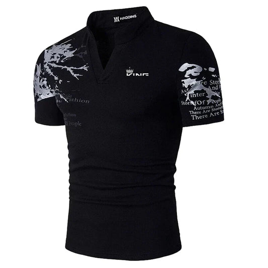 Matteo | Men’s Graphic Print V-Neck Casual T-Shirt