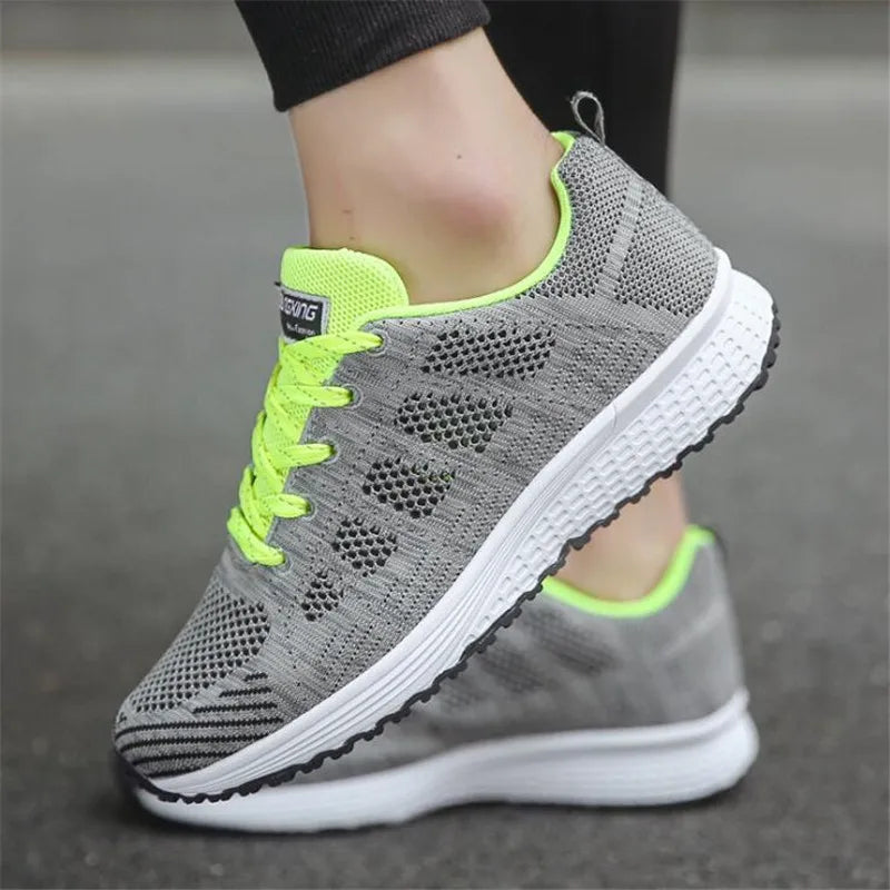 Breathable Mesh Vulcanized Shoes Women White Sneakers Gym Tennis Shoes Comfortable Footwear Milanni Fashion