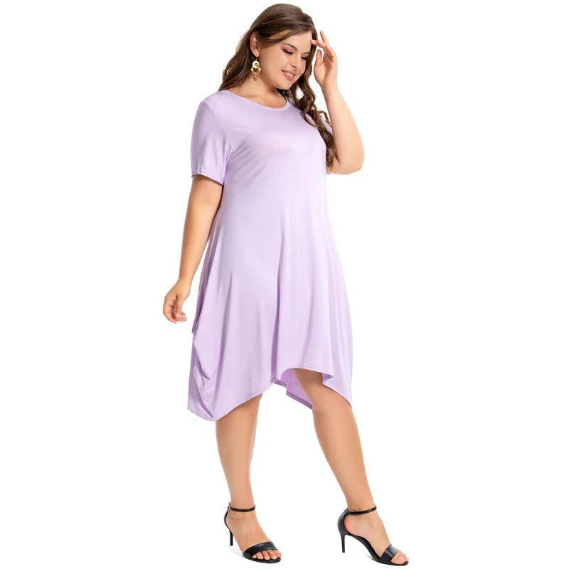 Plus Size Cotton Nightgowns for Women Short Sleeve O Neck Lounge Pajama Dress Sleepwear for Comfort Milanni Fashion