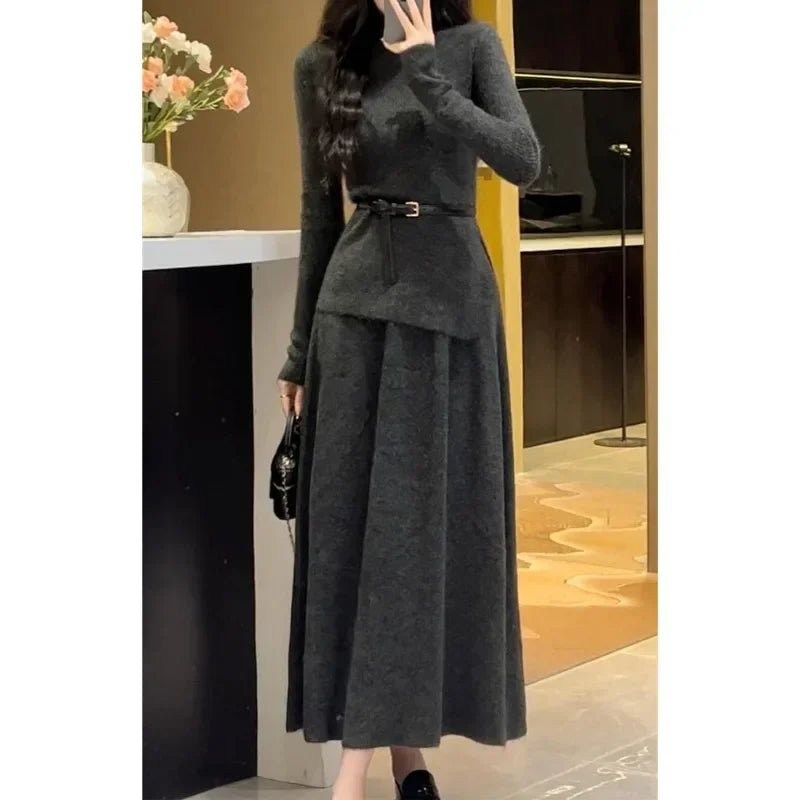 Slimming Knitted Top Bottom Skirt Two Piece Set For Women Stylish and Comfortable Casual Outfit Milanni Fashion