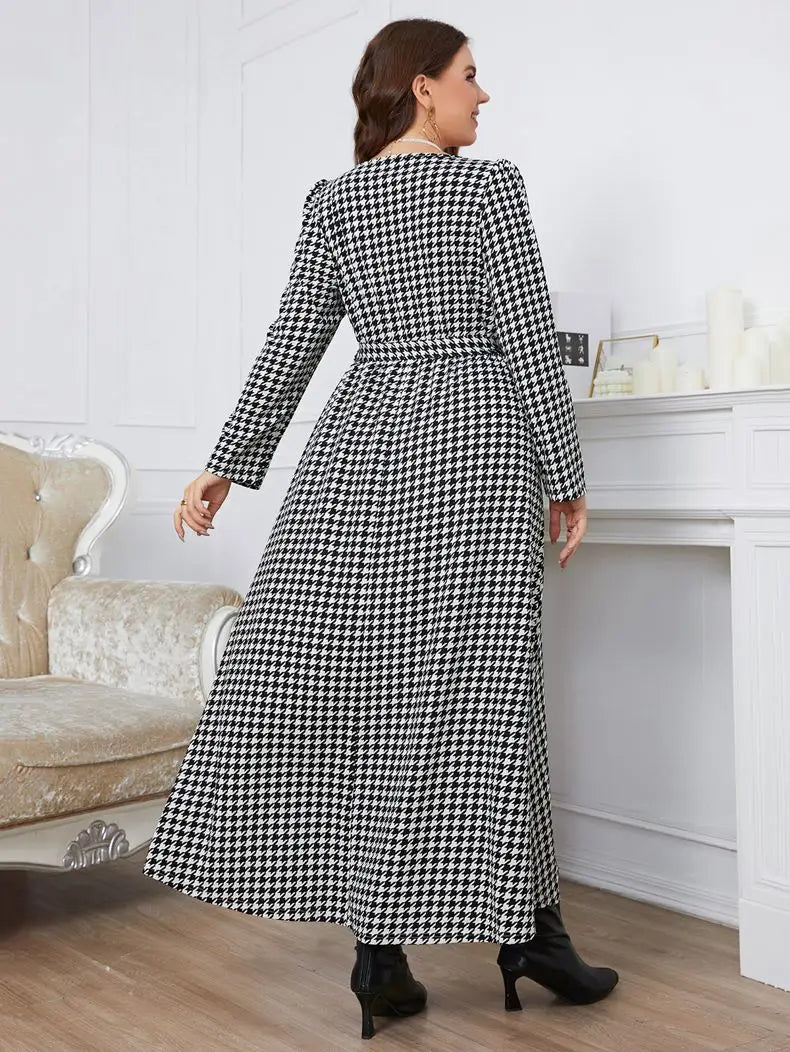 Round Neck Plaid Dress for Women Polyester Elegant and Pretty Summer Woven, Linen Clothing  Milanni Fashion   