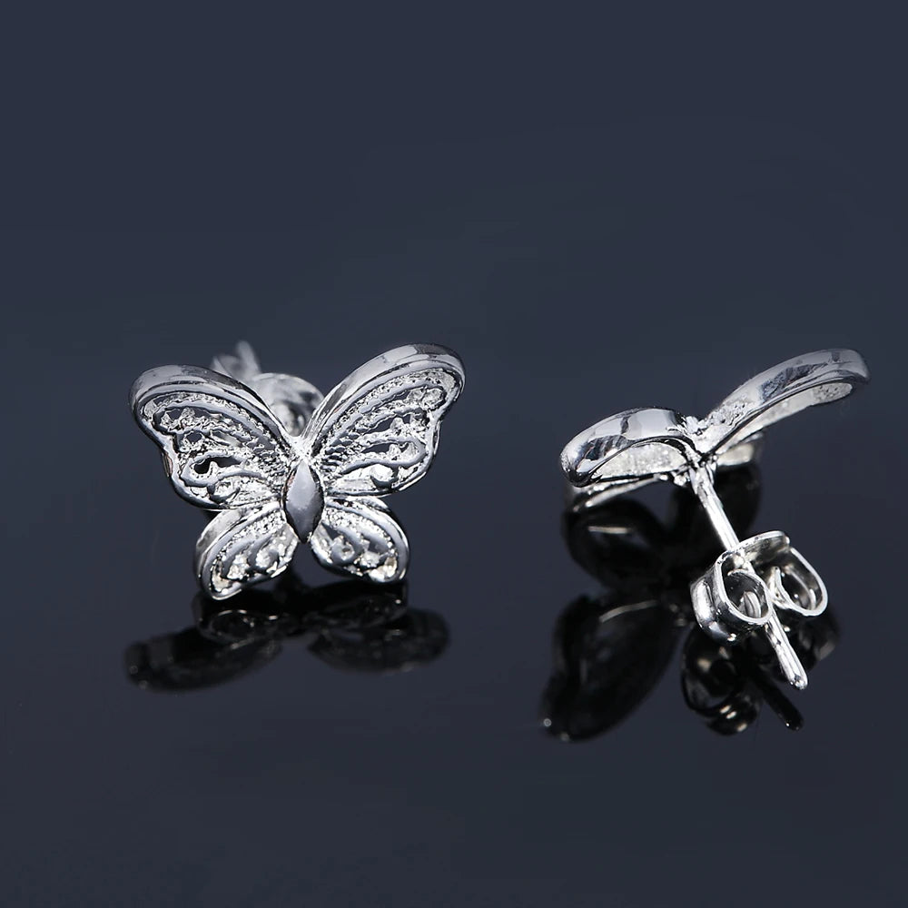 925 Sterling Silver Butterfly Earrings for Women Elegant Party Jewelry Christmas Gift Milanni Fashion