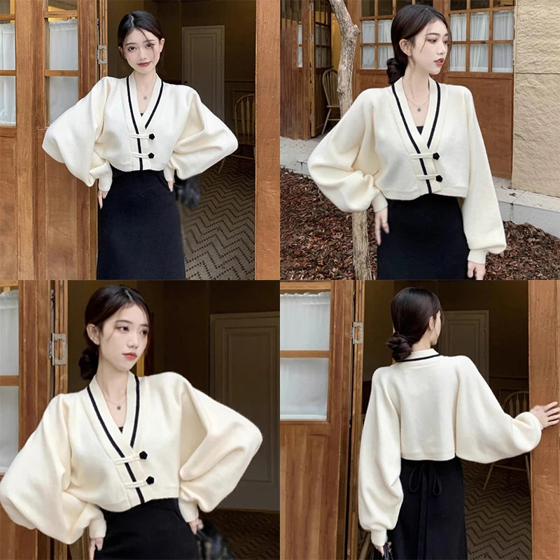 Women's Sweater Loose Sweet  Gentle Knitted Long Sleeves Short Sweater Cardigan  Milanni Fashion   