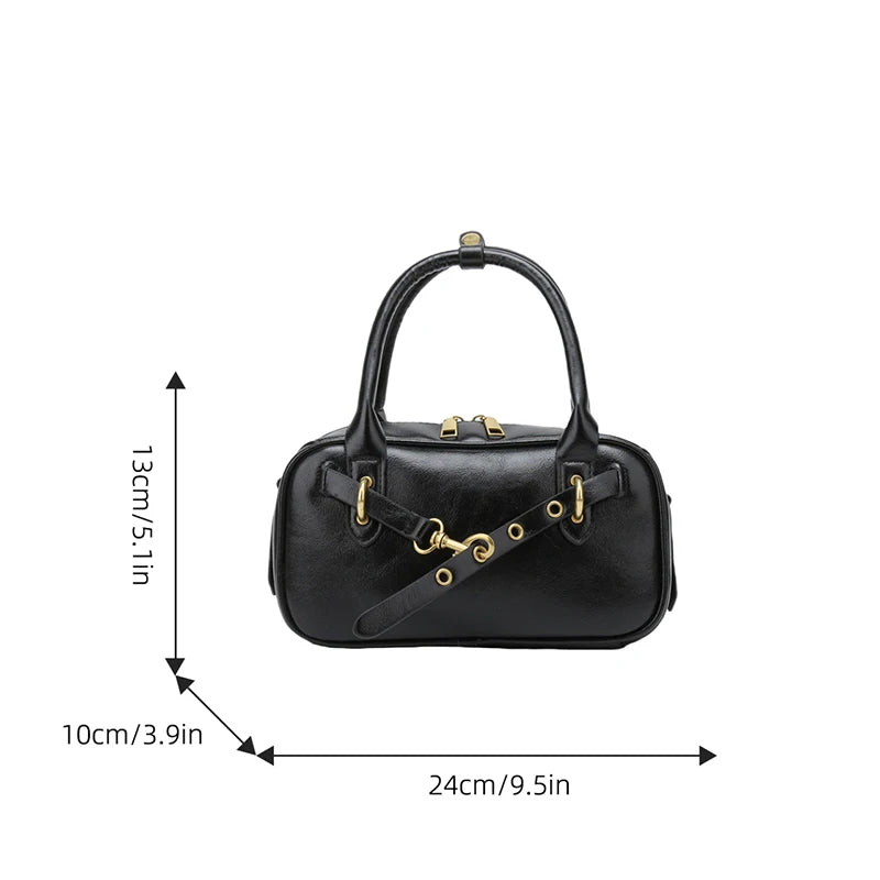 Retro Classic Small Handbag Autumn Winter New Style Temperament Crossbody Zipper Bag  Milanni Fashion   