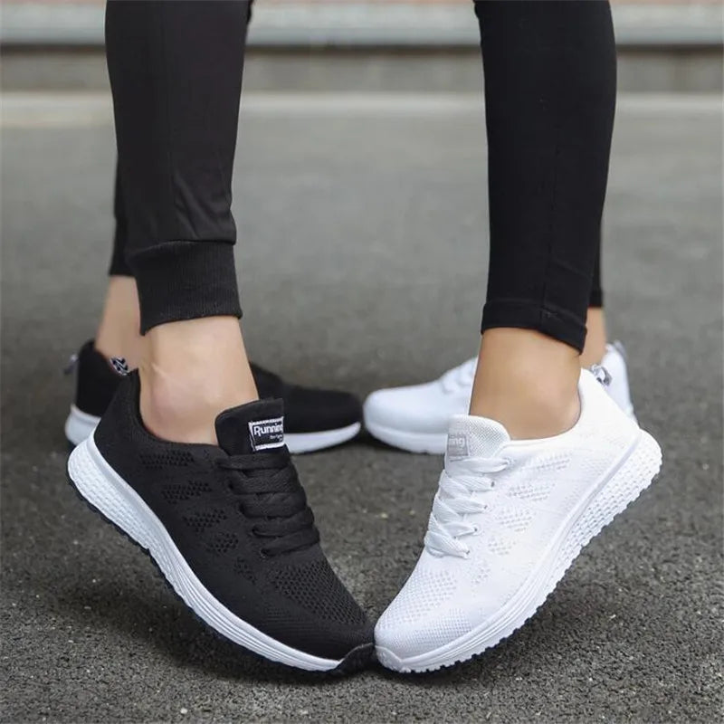 Breathable Mesh Vulcanized Shoes Women White Sneakers Gym Tennis Shoes Comfortable Footwear Milanni Fashion