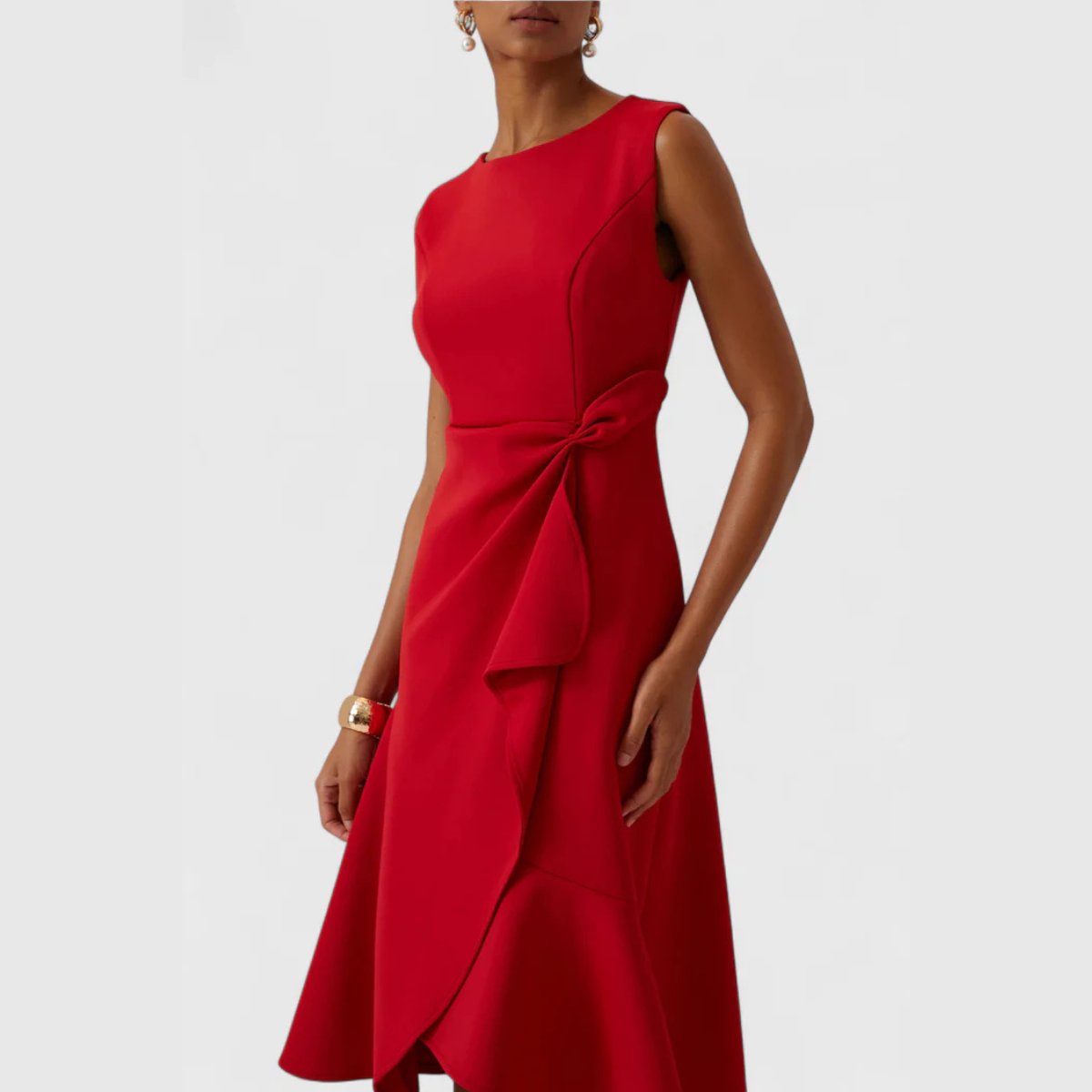 Beatrice | Women's Draped Asymmetrisches Midi Dress
