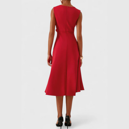Beatrice | Women's Draped Asymmetrisches Midi Dress