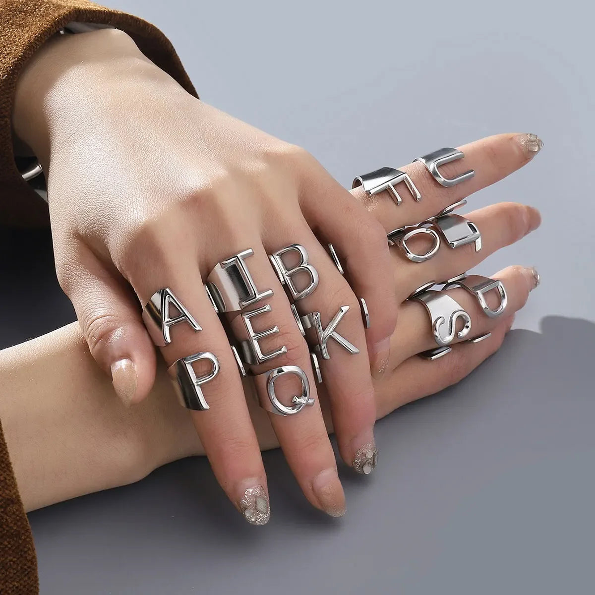 Alphabet Letter Stainless Steel Rings Never Fade Adjustable Initial Jewelry for Women’s Gifts Milanni Fashion