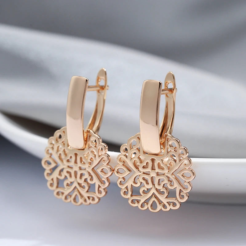 Luxury Glossy Geometric Texture Gold Earrings Vintage Dangle Earrings for Elegant Style Milanni Fashion