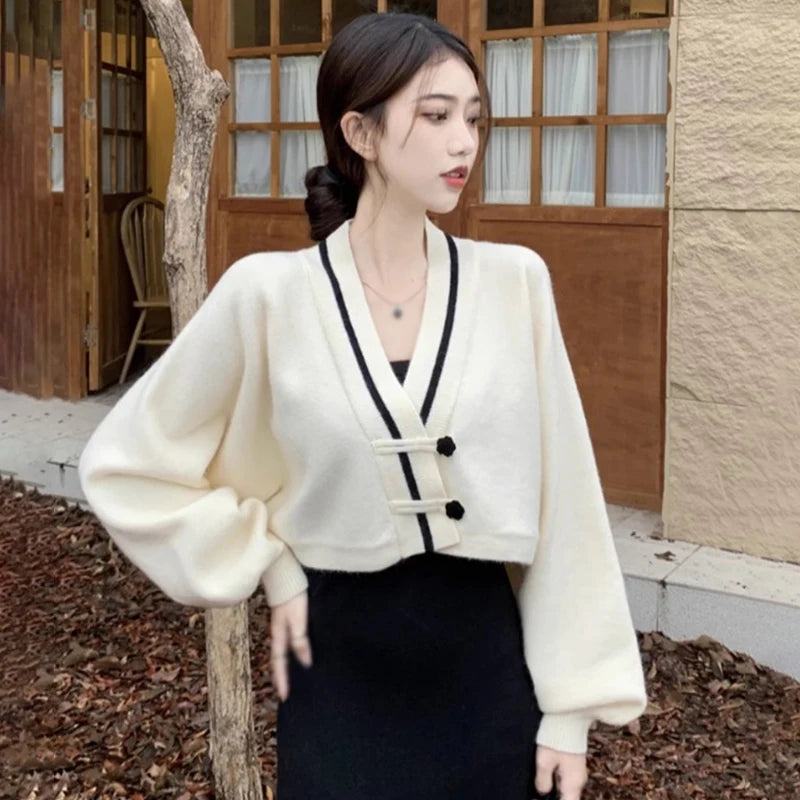 Women's Sweater Loose Sweet  Gentle Knitted Long Sleeves Short Sweater Cardigan  Milanni Fashion   