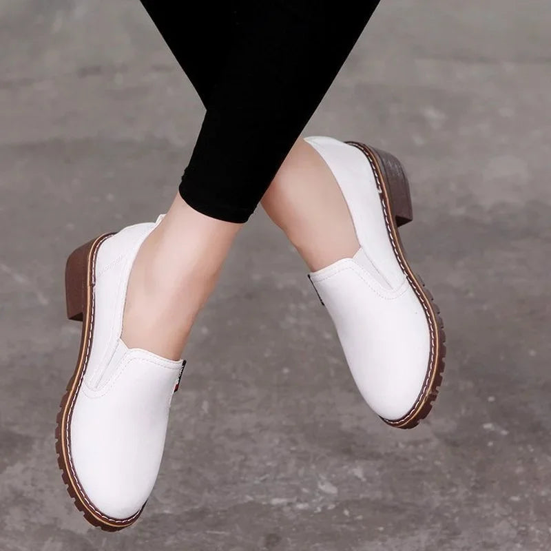 Flat Oxford Shoes Soft Leather Sneakers Low Medium Heels Pumps Slip-on Loafers Summer Footwear for Women Milanni Fashion