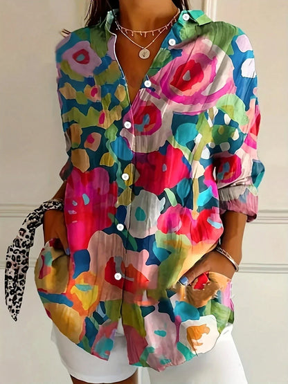 Lisette | Colorful playful print blouse for vibrant everyday style