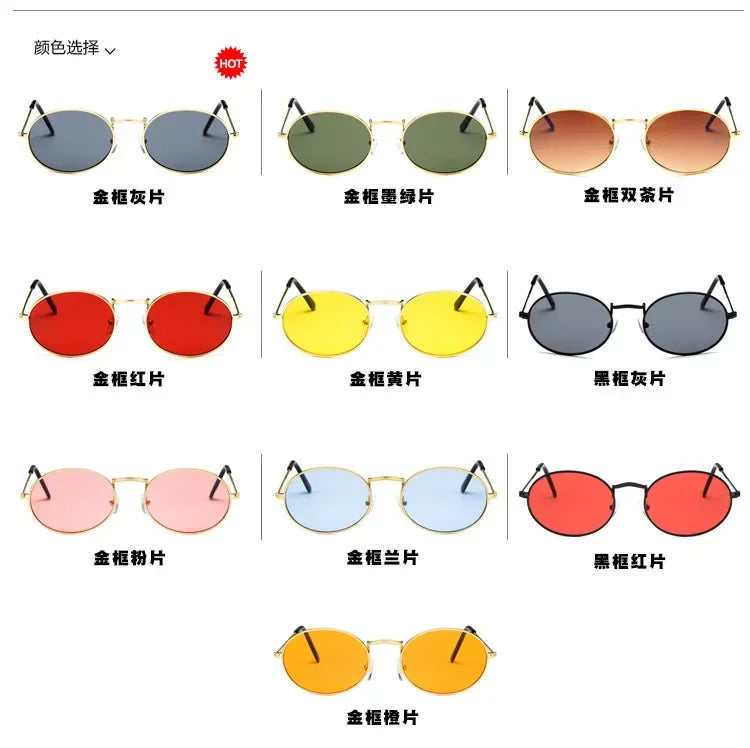 Elliptical Metal Trendy Retro Sunglasses Fashionable Women's Classic Sunglasses  Milanni Fashion   