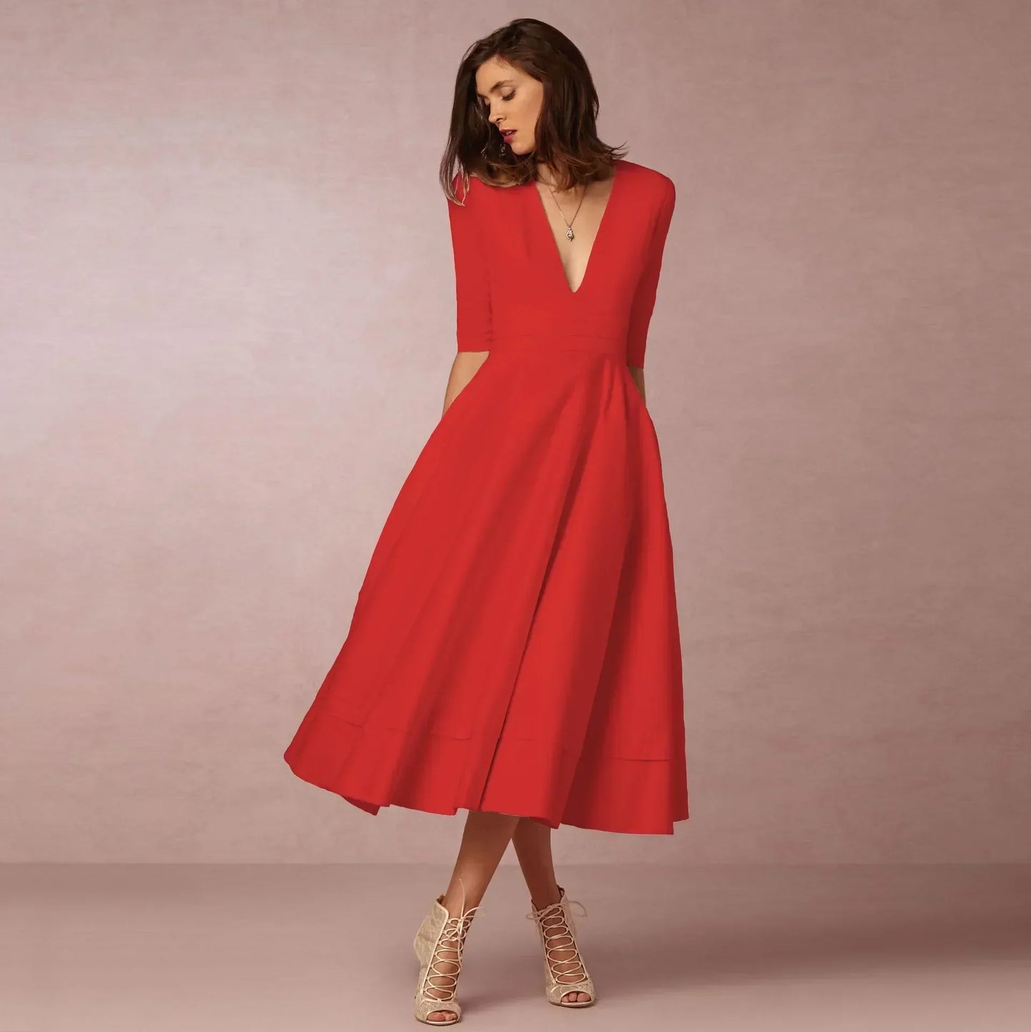 Bettina | Women's Elegant Flowing Midi Dress