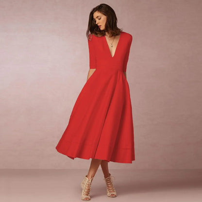 Bettina | Women's Elegant Flowing Midi Dress