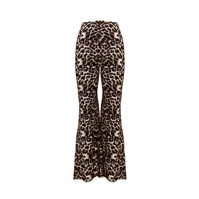 High Waist Leopard Print Flare Leggings Pants Women Fashion Sexy Bodycon Trousers Slim Club Wear Milanni Fashion