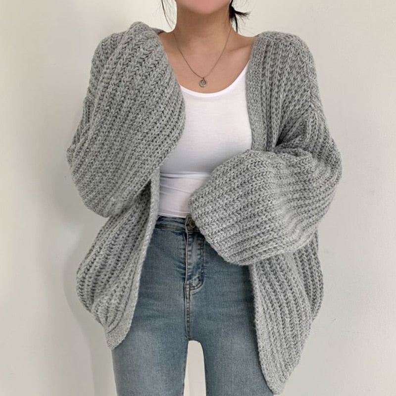Carmen | Women's Casual Knit Cardigan with Chunky Knit and Open Front