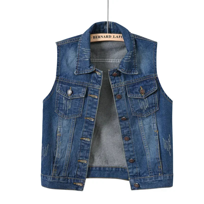 Denim Vest for Women Casual Jacket Spring Streetwear Autumn Coat Fashionable Vintage Women Clothing Milanni Fashion