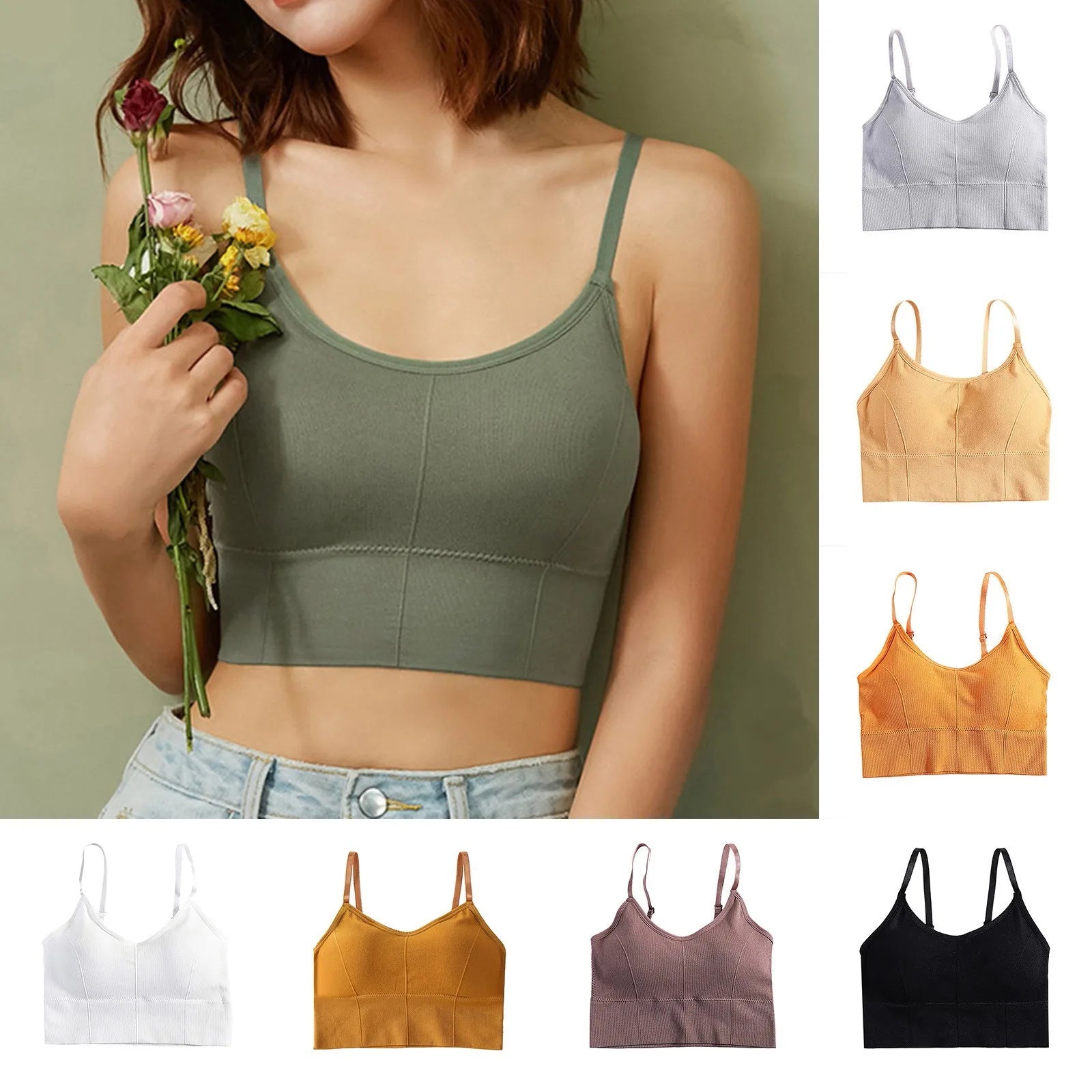 Stretch Cotton Yoga Bralette Adjustable Strap Wireless Full Cup Bra for Ultimate Comfort and Support Milanni Fashion