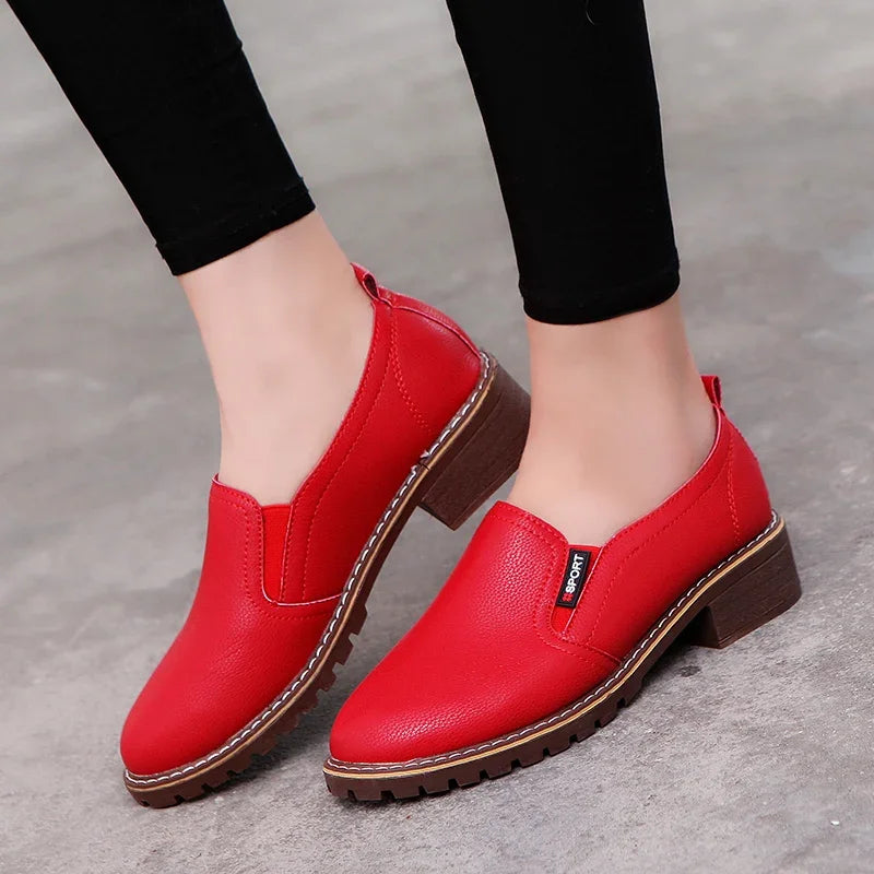 Flat Oxford Shoes Soft Leather Sneakers Low Medium Heels Pumps Slip-on Loafers Summer Footwear for Women Milanni Fashion