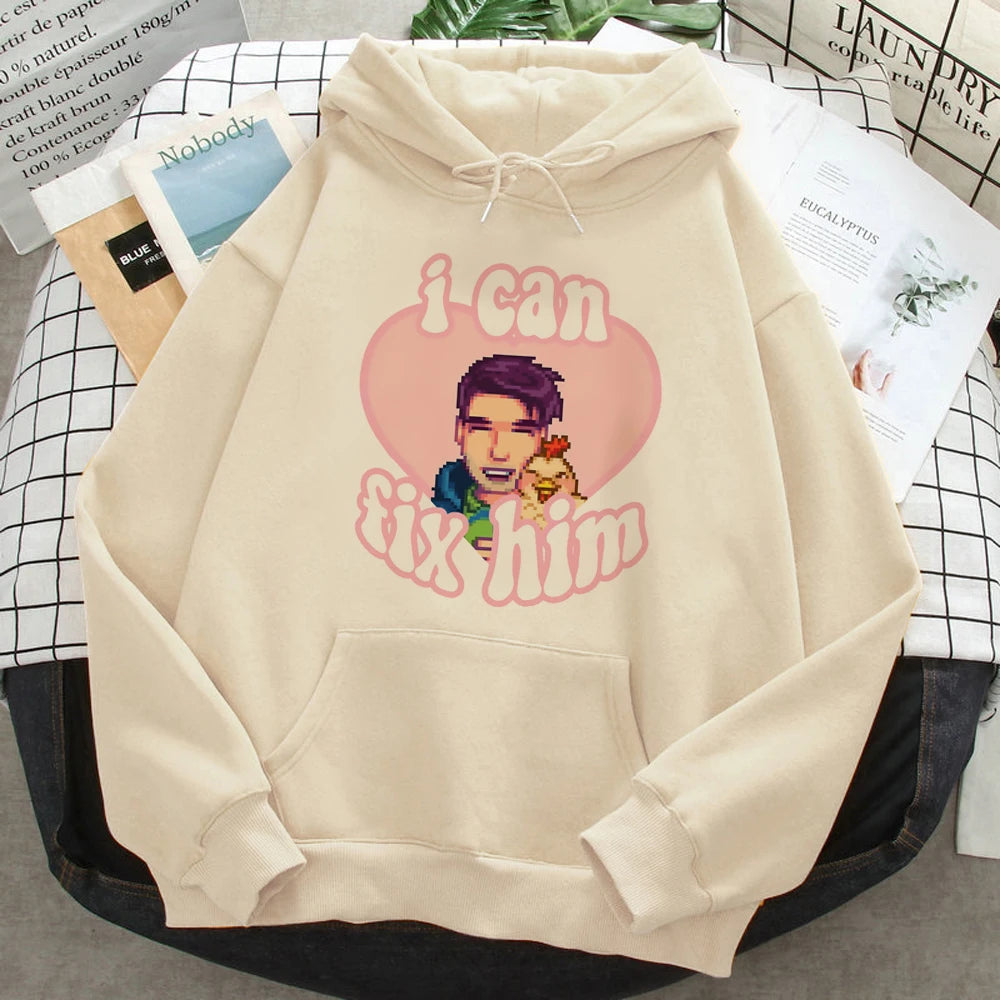 Funny Japanese Graphic Sweat Y2K Clothing Women Graphic Sweatshirts Stylish and Trendy Milanni Fashion Beige XS