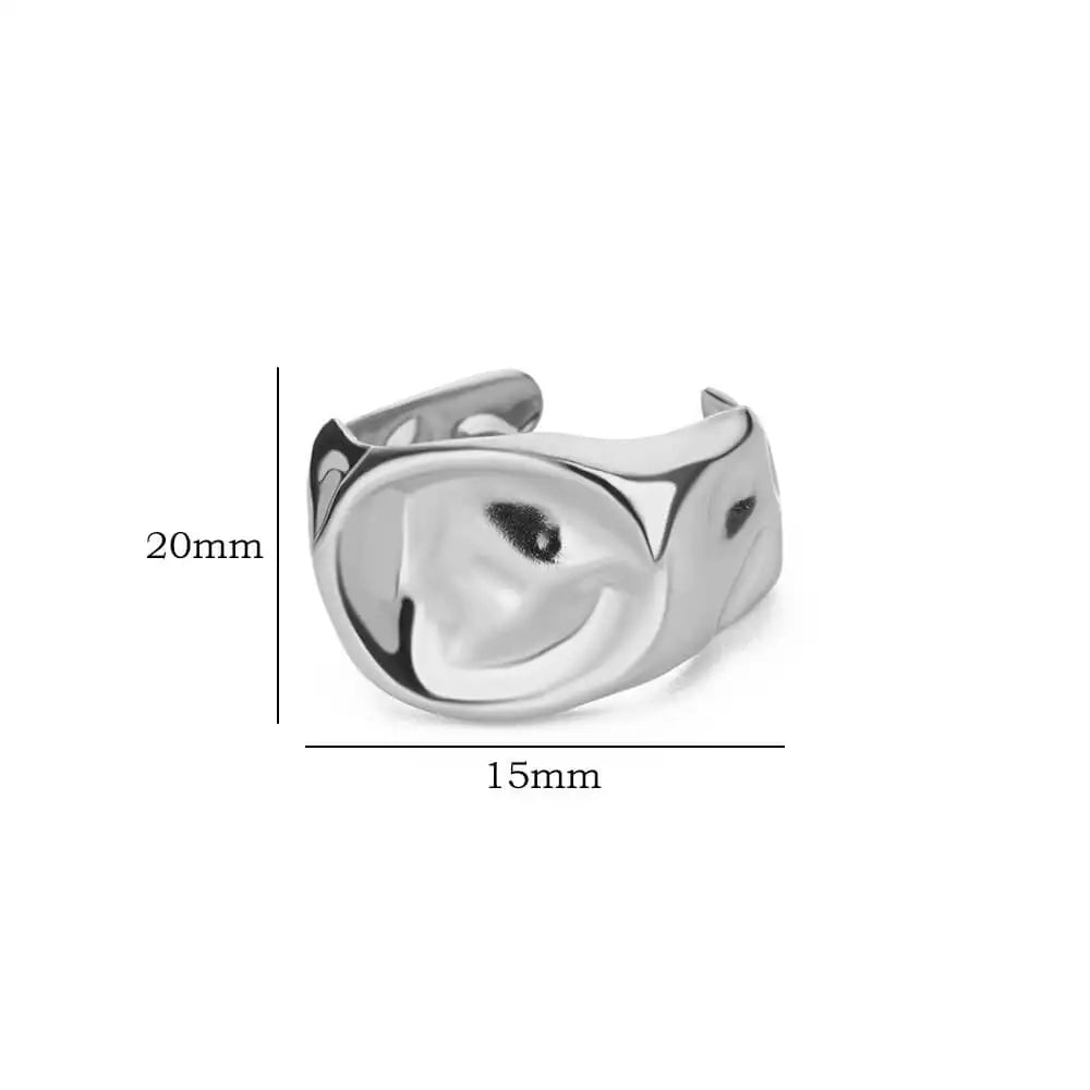 Gold Stainless Steel Irregular Geometric Ring for Women Fashion Simple Party Jewelry Gift Milanni Fashion