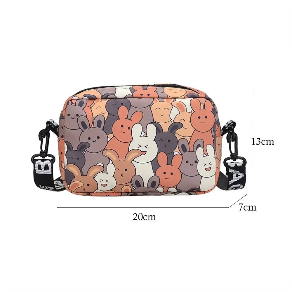 Cute Cartoon Rabbit Oxford Small Square Bag Fashionable Women’s Large Capacity Shoulder Bag Milanni Fashion