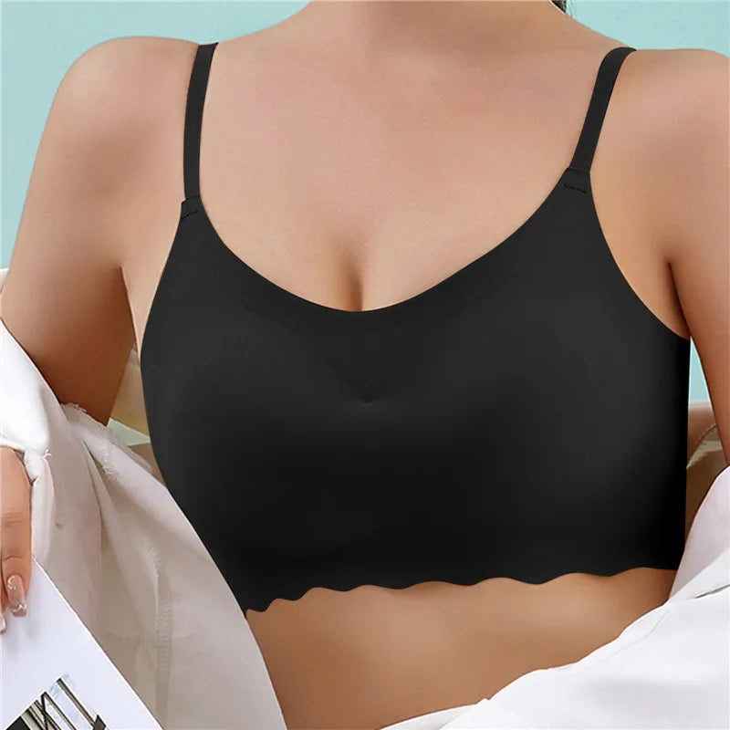 Seamless Bra Camisole Wire Free Bra Natural Silk Lining Everyday Wear Full Cups Tank Bra for Women Comfort Milanni Fashion