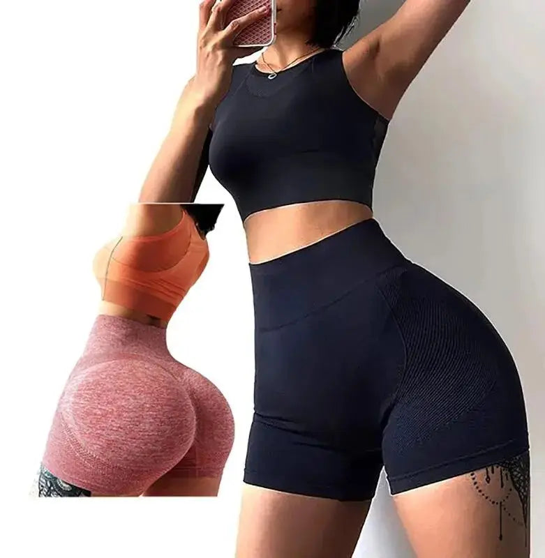 Seamless Butt Lifting High Waisted Workout Shorts Booty Scrunch Athletic Gym Yoga Shorts for Women Milanni Fashion