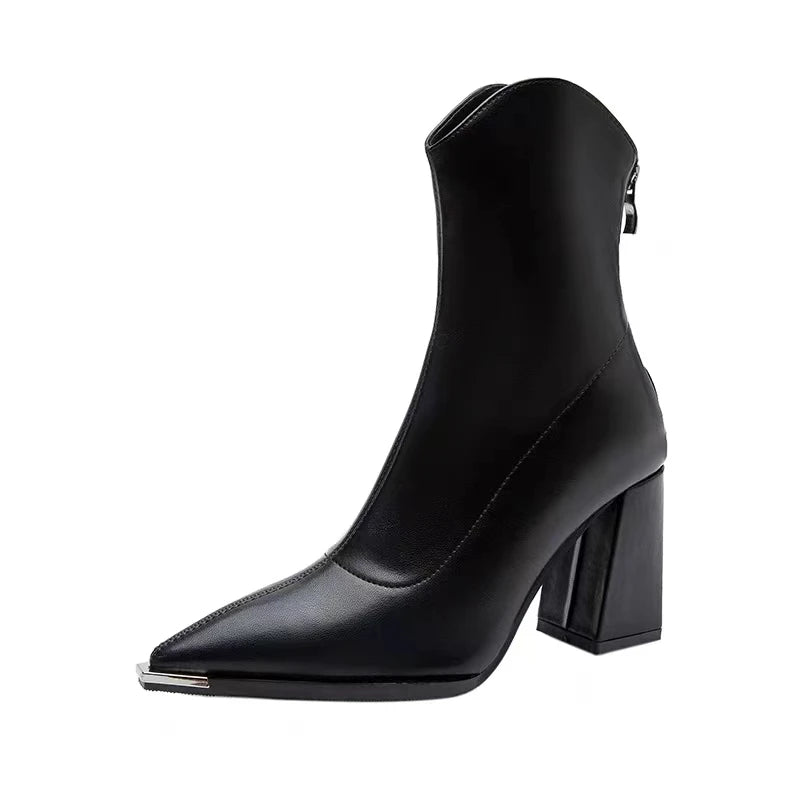 Winter High Heels Sexy Luxury Chunky Ankle Chelsea Boots for Women Fashionable Comfortable Footwear Milanni Fashion