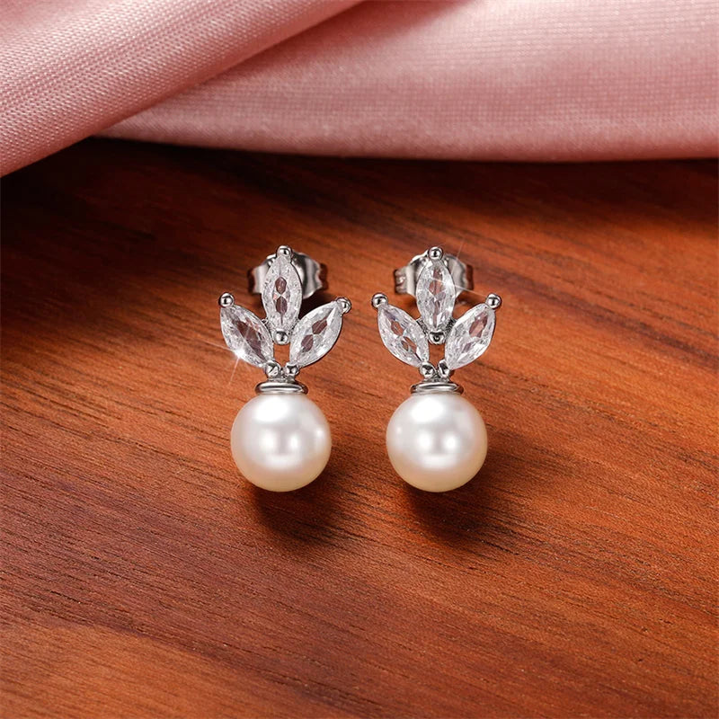 Imitation Pearl Stud Earrings Delicate Statement Jewelry for Women’s Daily Wear Accessories Milanni Fashion