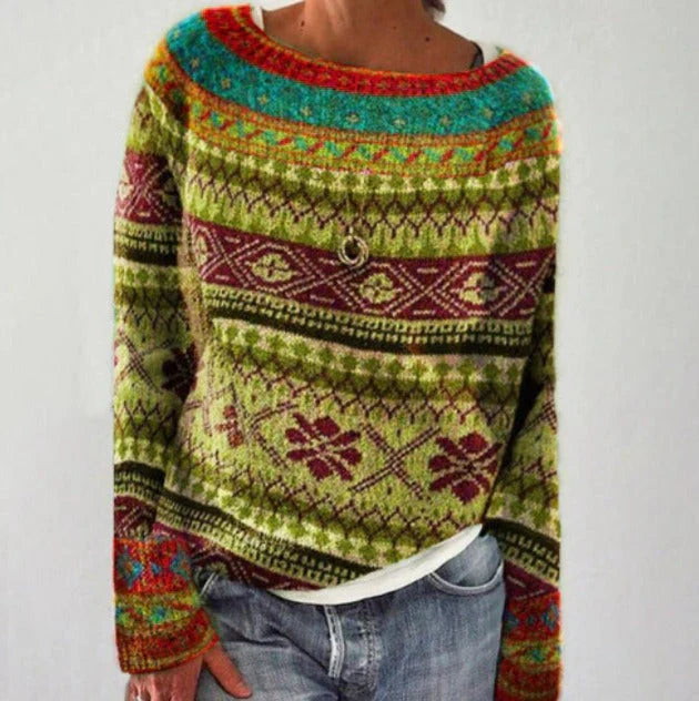 Andrea | Women's-Winter Christmas Sweater with Nordic Pattern