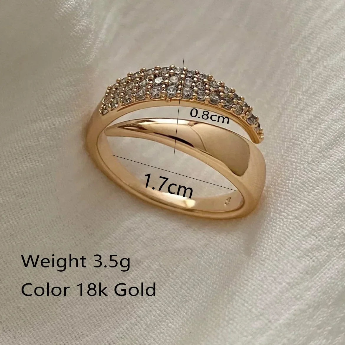 Stainless Steel 18K Gold Plated Sun Ring with Natural Stone Inlaid in Hollow Metal Texture Design Milanni Fashion