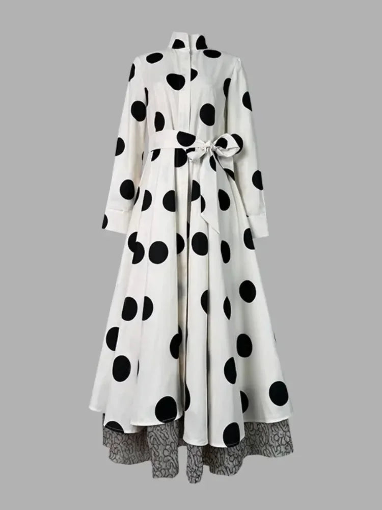 Women Classic Polka Dot Dress Homecoming Dress 2024 Formal Maxi Dress Maxi Dress Milanni Fashion   