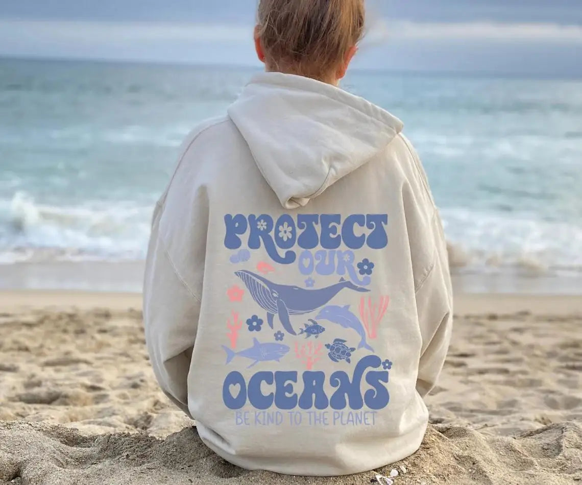 Wave Riders Surfing Hoodie Protect Our Oceans Save Our Oceans Sweatshirt Preppy Aesthetic Pullover Milanni Fashion