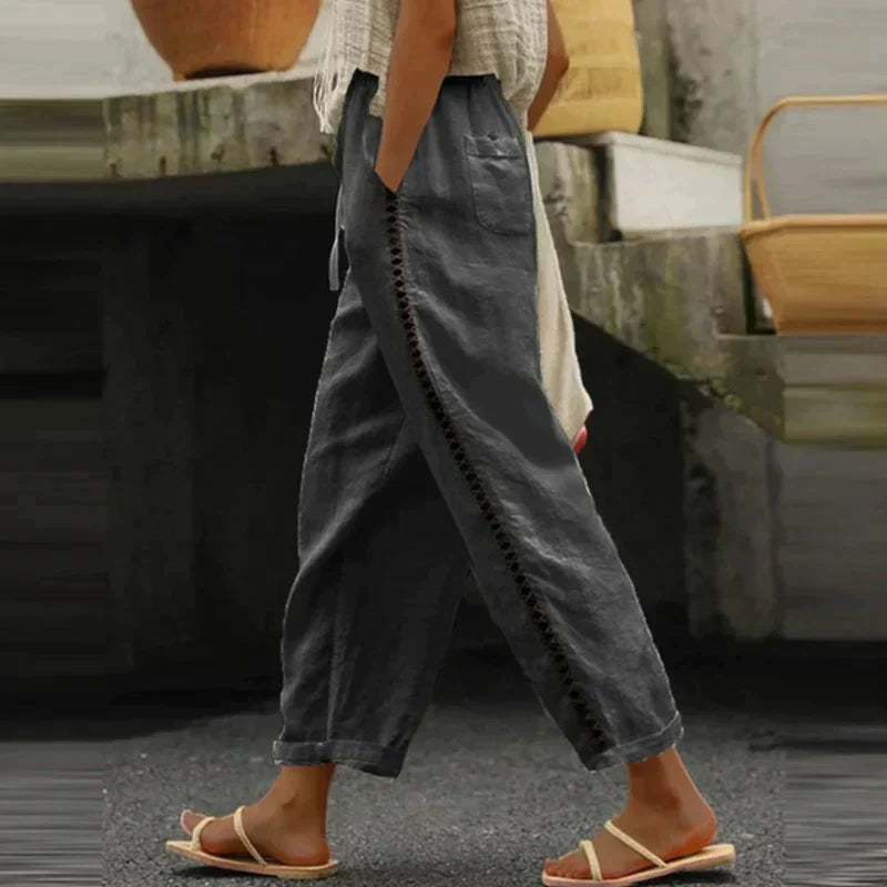 Abby | Linen-Look Tapered Pants