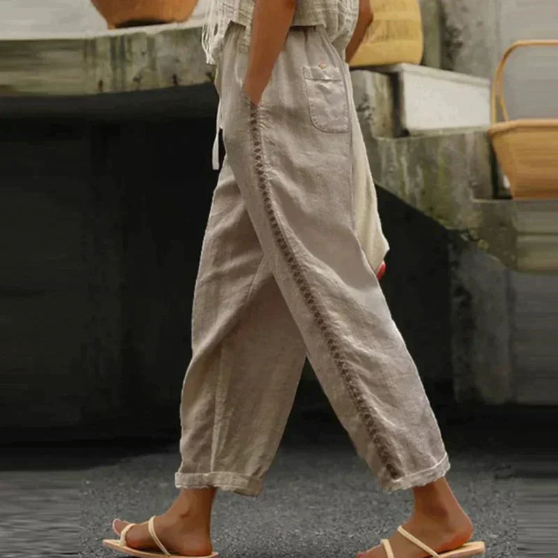 Abby | Linen-Look Tapered Pants